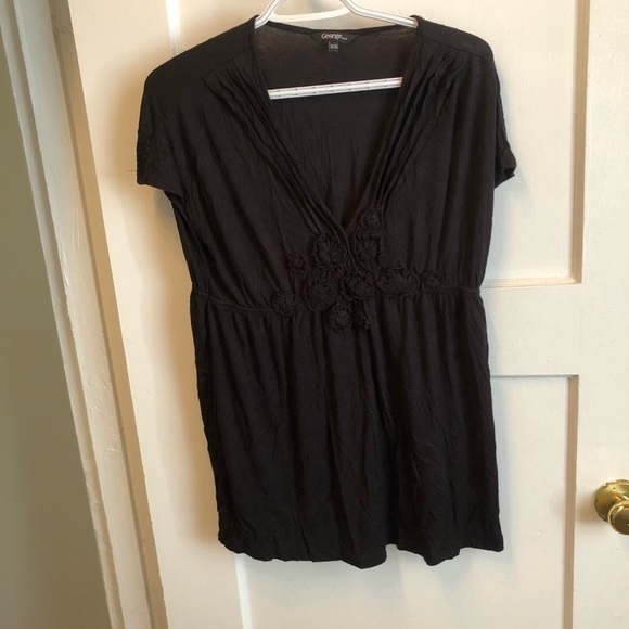 George Black Ruched Short Sleeve Blouse - Picture 5 of 6